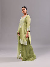 White Embroidered Crushed Garara Suit Set